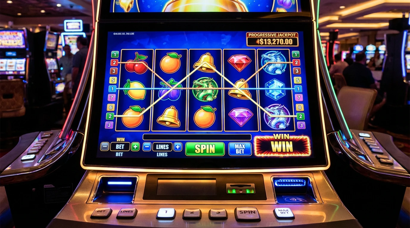 Tragamonedas de video moderna con gráficos avanzados